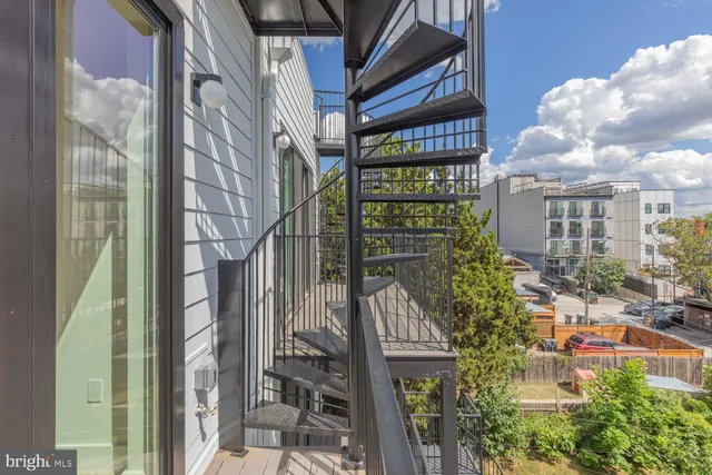 a city view with tall buildings