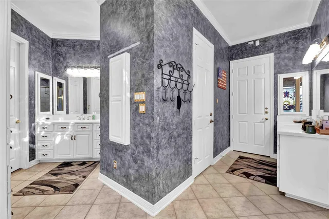 a view of a roof with sitting area