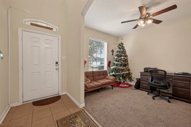 a living room with furniture