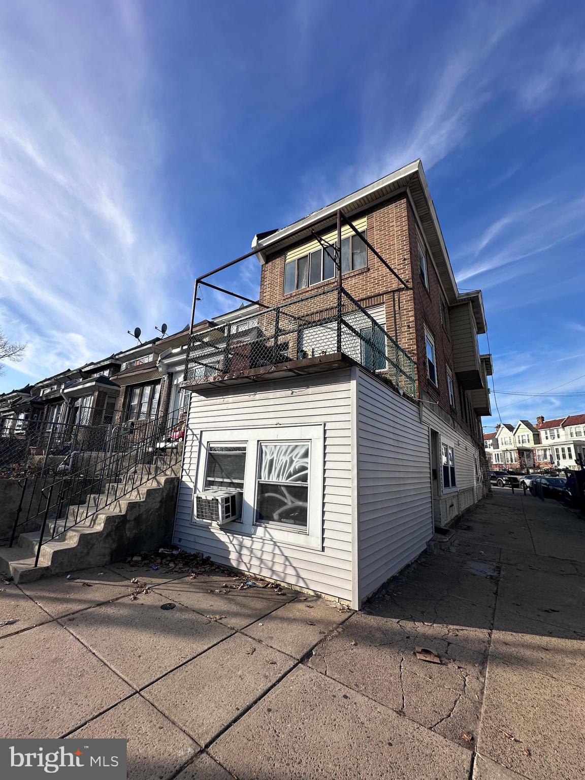 a view of a house with a large space