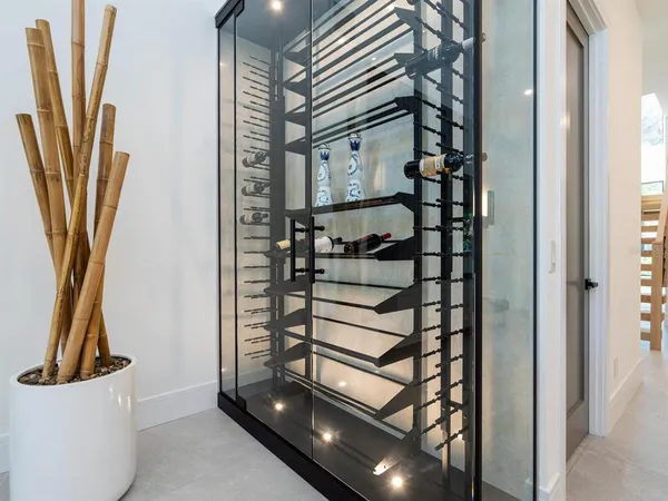 a view of a door and small space