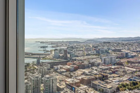 a view of a water with a building