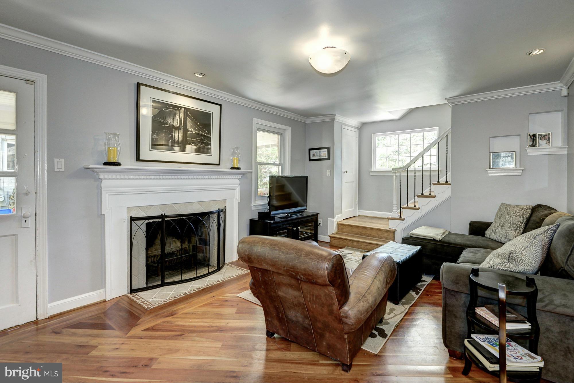 5908 Conway Road Bethesda, MD 20817 - Photo 4 of 14 Living Room with Fireplace
