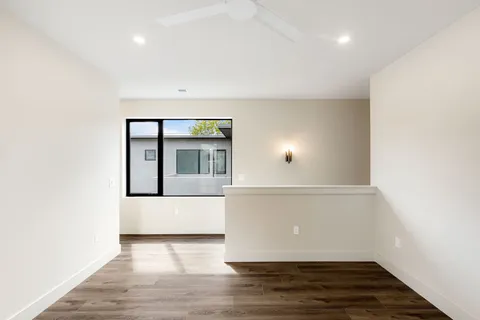 a view of entryway with wooden floor