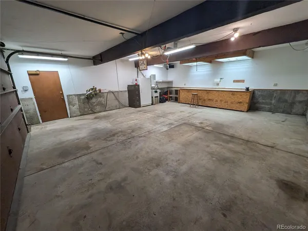 a picture of a bench in a white building