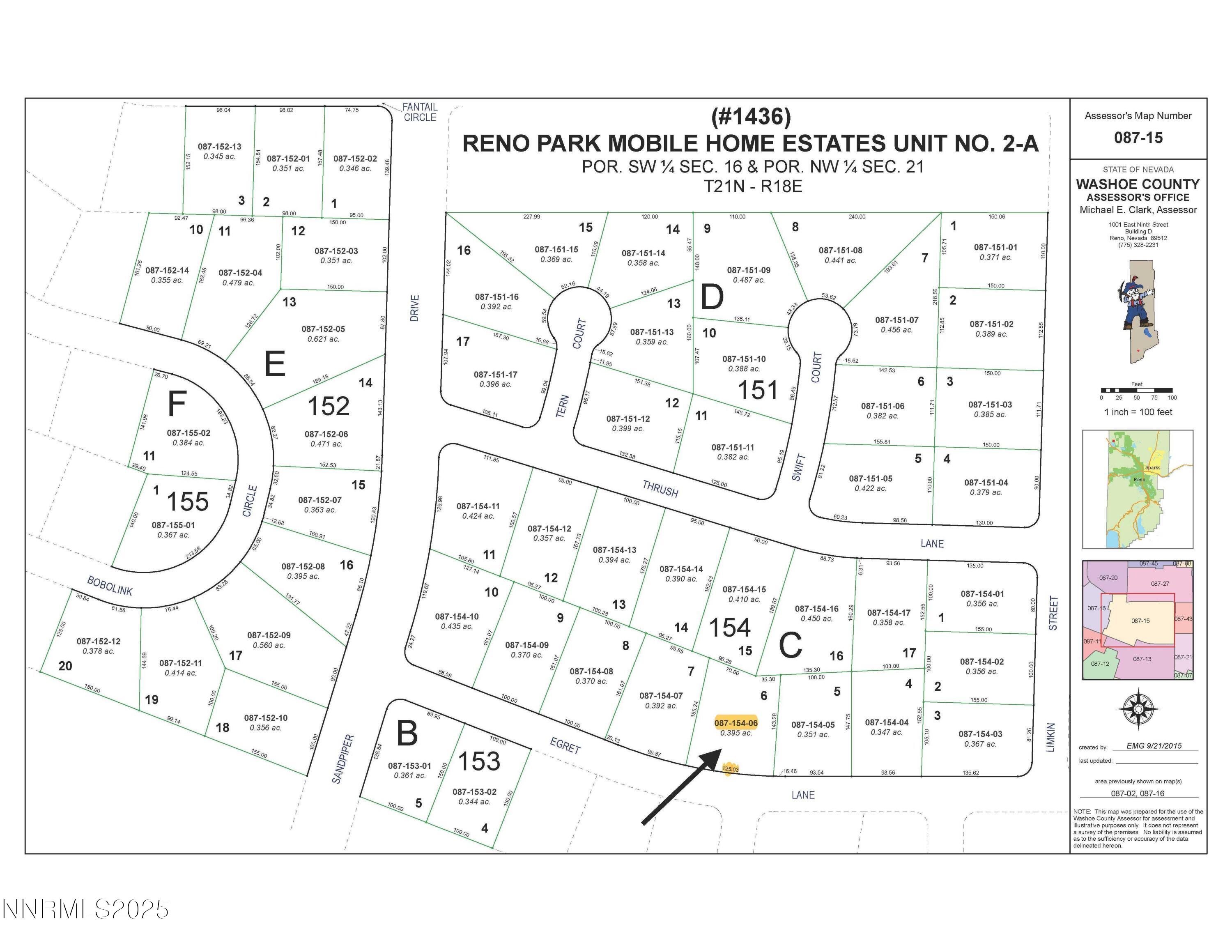 17545 Egret Lane Reno, NV 89508 - Photo 4 of 18 Assessor map_WITH ARROW_17545 Egret