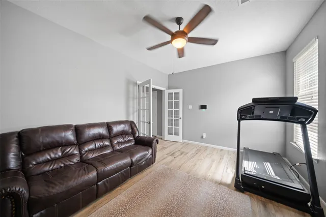 a living room with furniture