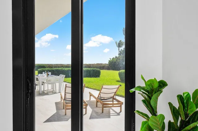 a view of a balcony with lake view