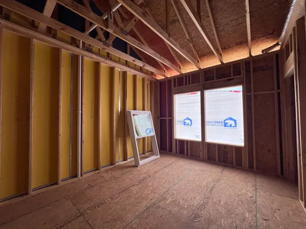 a big room with windows