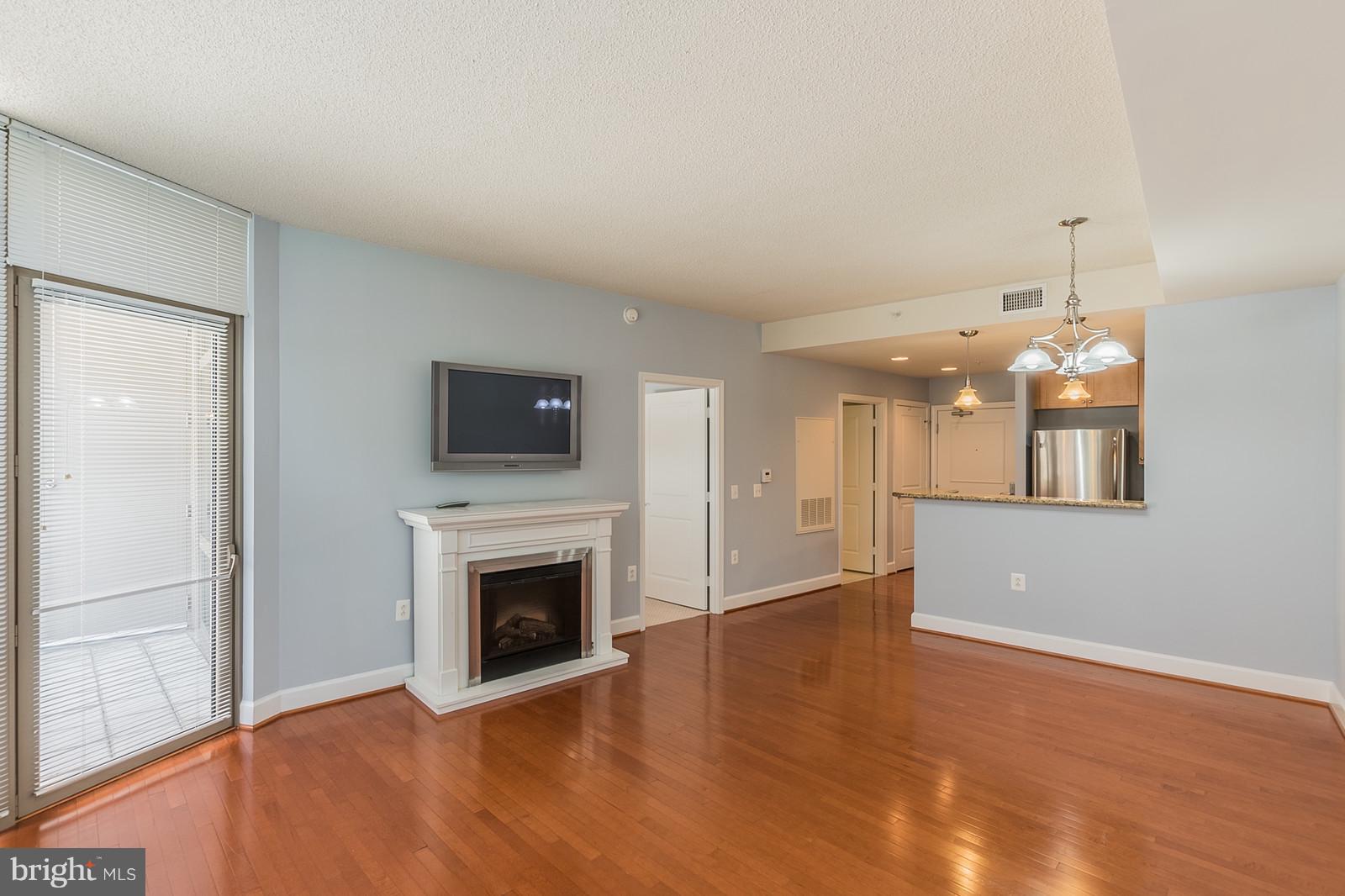 3600 South Glebe Road, Unit 227W Arlington, VA 22202 - Photo 10 of 29 an empty room with wooden floor a fireplace and windows
