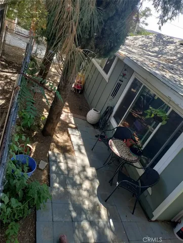 a view of an outdoor space and seating area