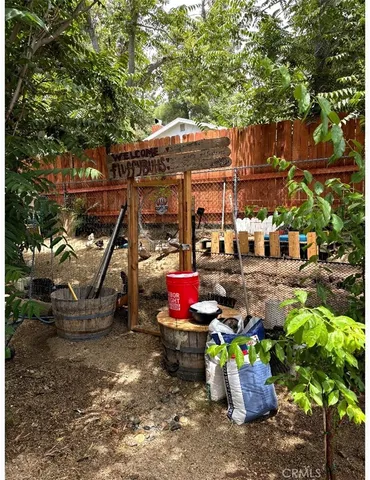 an outdoor space with seating