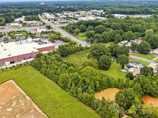 a view of a lake with a city