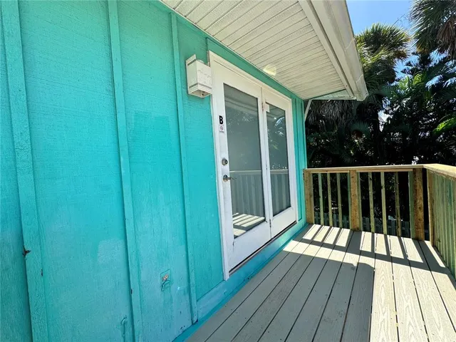 a view of a wooden deck