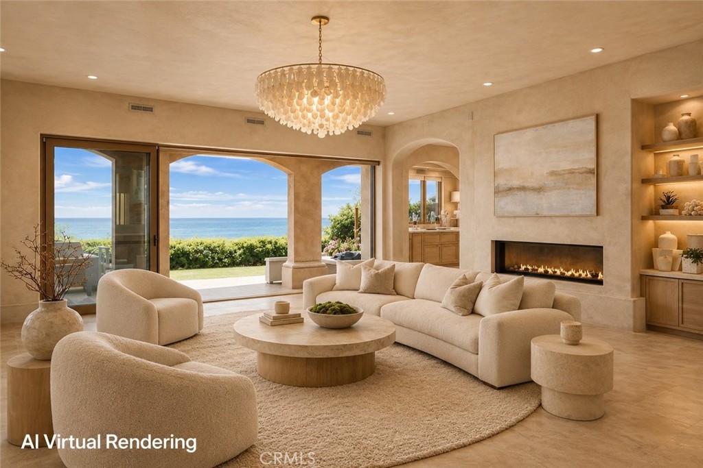 26 Ritz Cove Drive Dana Point, CA 92629 - Photo 31 of 66 a living room with furniture chandelier and a large window
