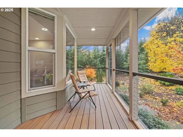 a view of a city from a balcony