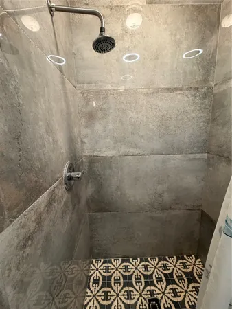 a bathroom with a shower