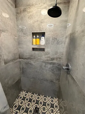 a bathroom with a shower