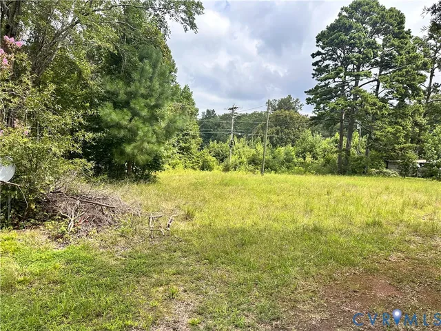 a view of a yard with an trees