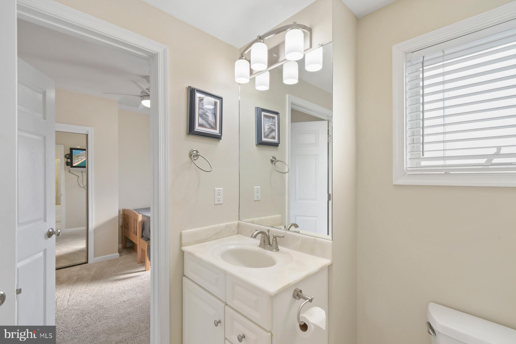 310 2nd Street, Unit 101 Ocean City, MD 21842 - Photo 23 of 37 a bathroom with a sink a toilet and a mirror