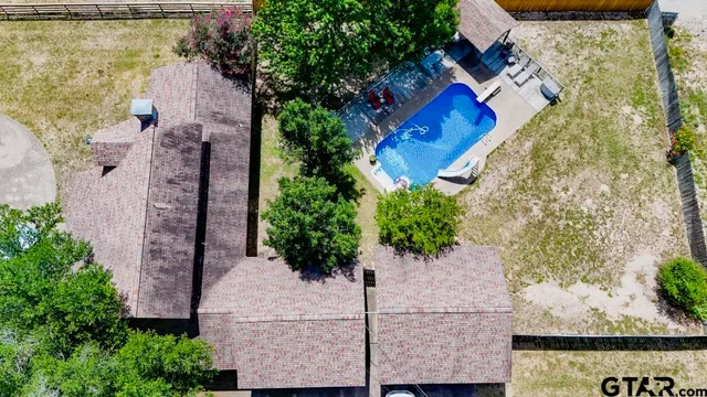 an aerial view of house with outdoor space