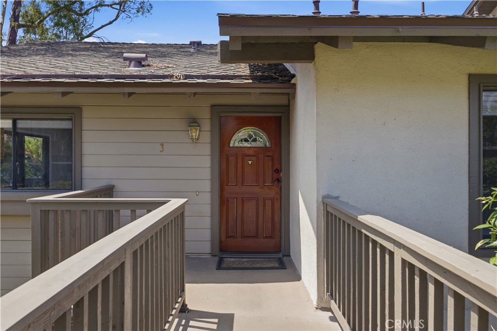 3 Palos, Unit 51 Irvine, CA 92612 - Photo 12 of 40 Freshly painted front door. The HOA has replaced all roof last year. So the roof is only one-year new. The handrailing was freshly painted not long ago by HOA.