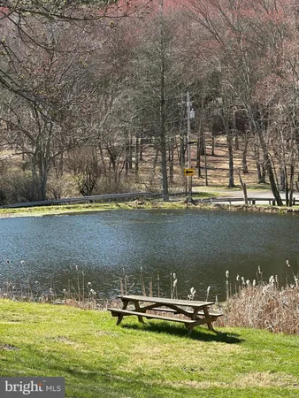 a view of a lake with houses
