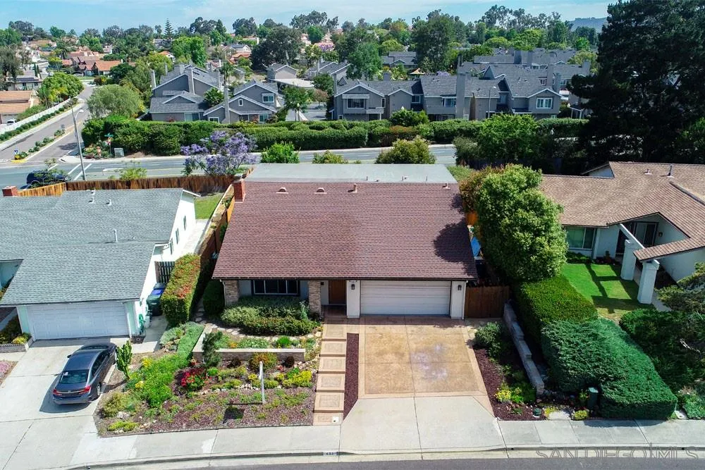 433 Village Run East Encinitas, CA 92024 - Photo 22 of 25 an aerial view of a house with yard swimming pool and outdoor seating