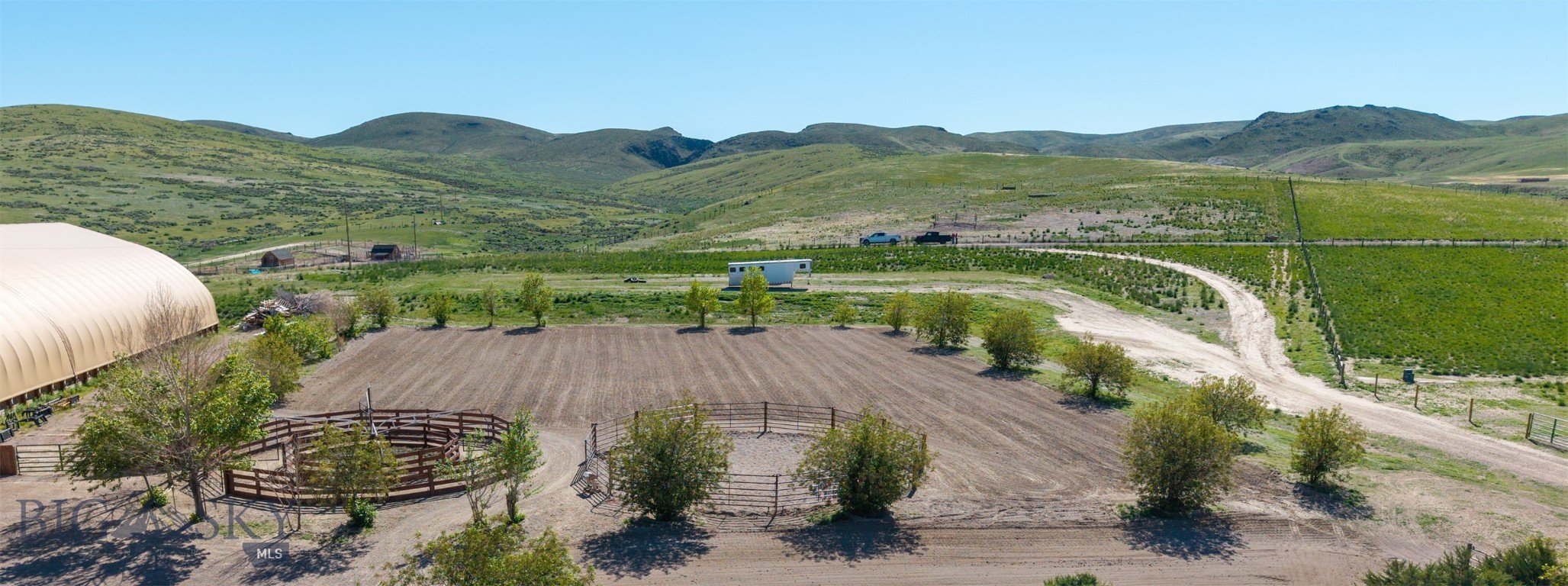 600 Blue Ribbon Lane Dillon, MT 59725 - Photo 61 of 65 Aerial of Round Pen and Hot Walker