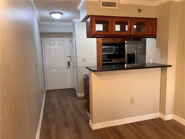 hallway with wooden floor