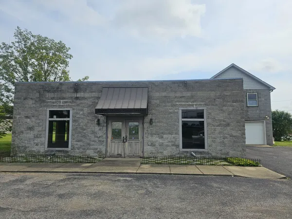 front view of a brick house