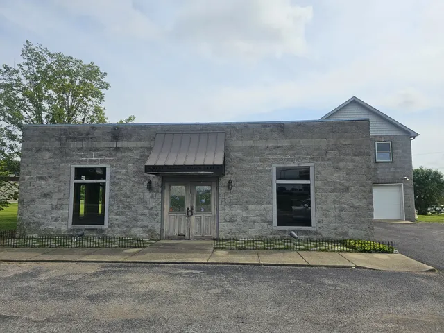 front view of a brick house
