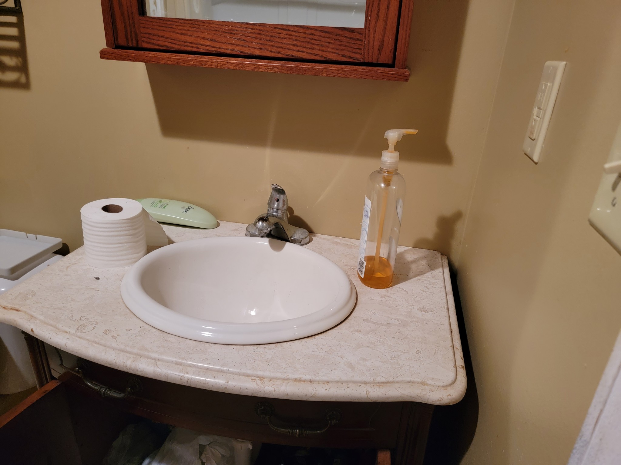 2104 Ruth Street Springfield, TN 37172 - Photo 57 of 61 a bathroom with a granite countertop sink a toilet and mirror