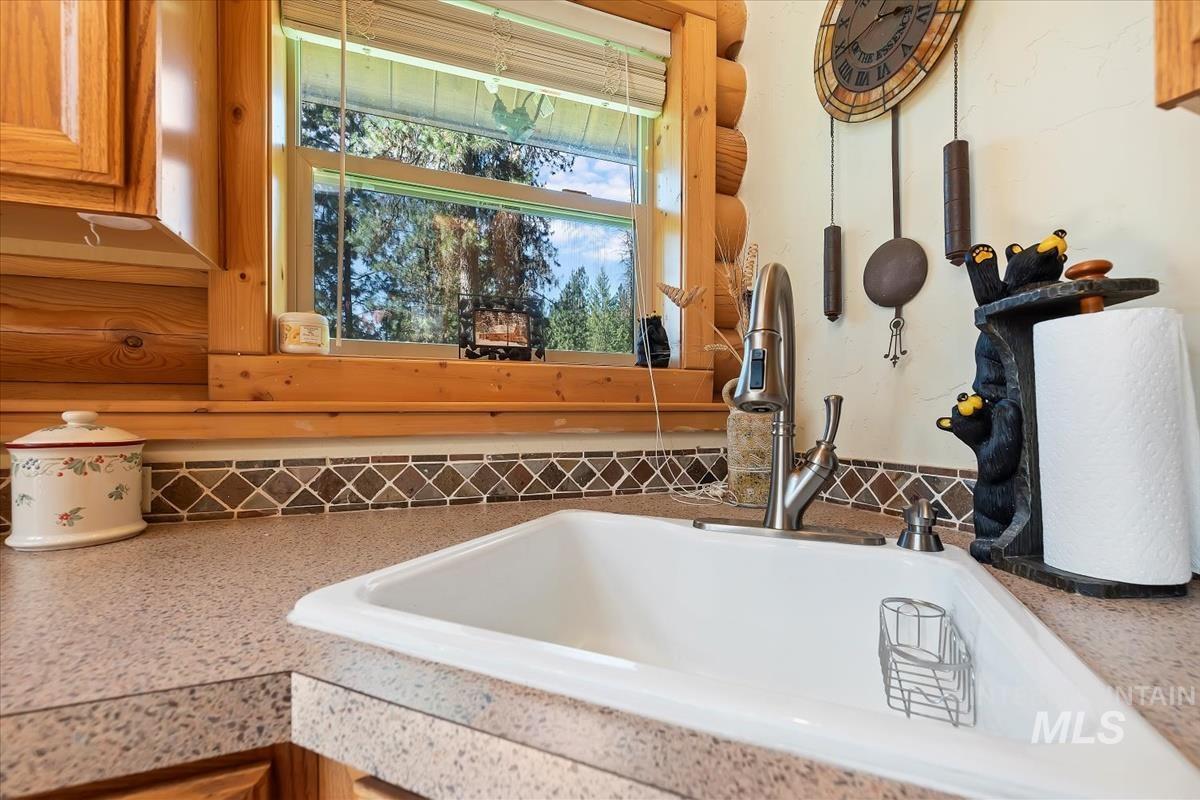 10 Elk Point Road Garden Valley, ID 83622 - Photo 19 of 42 Kitchen view of wood finish cabinets and a sink