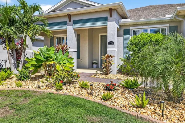 a view of a hallway with a couch