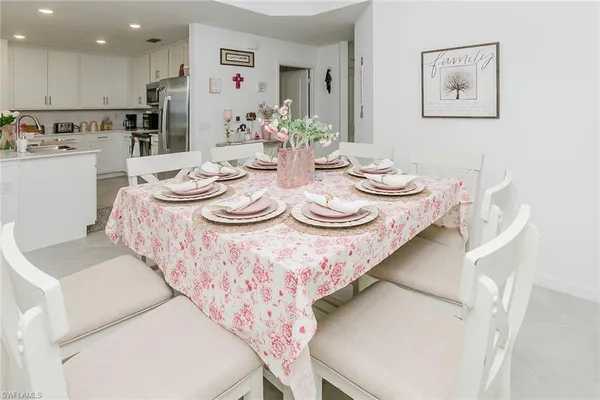 a table and chairs in a dining room