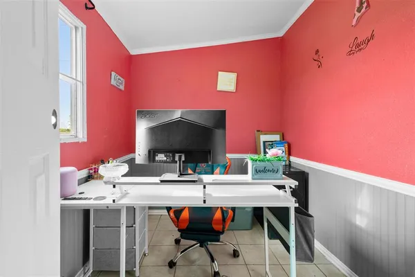 a table and chairs in a room