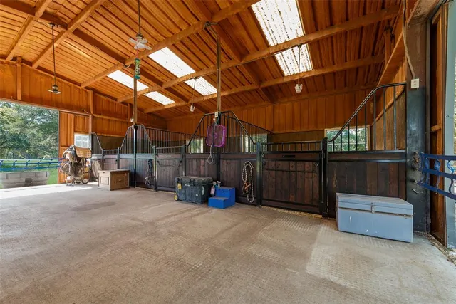 a view of backyard with a small cabin