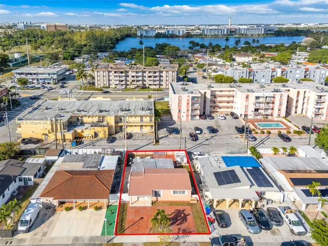 an aerial view of a houses