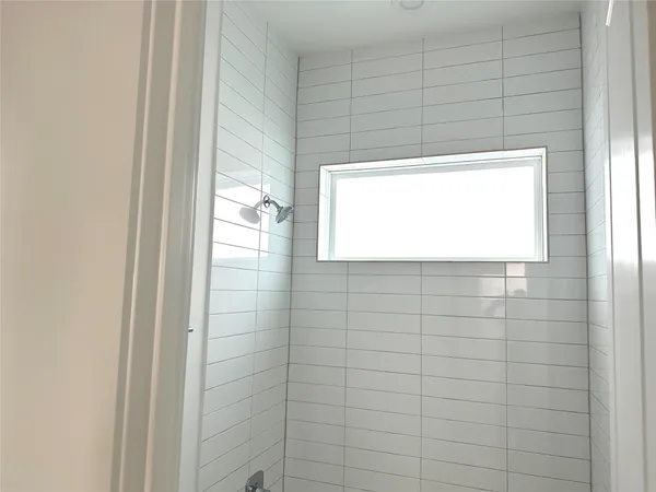 a bathroom with a window
