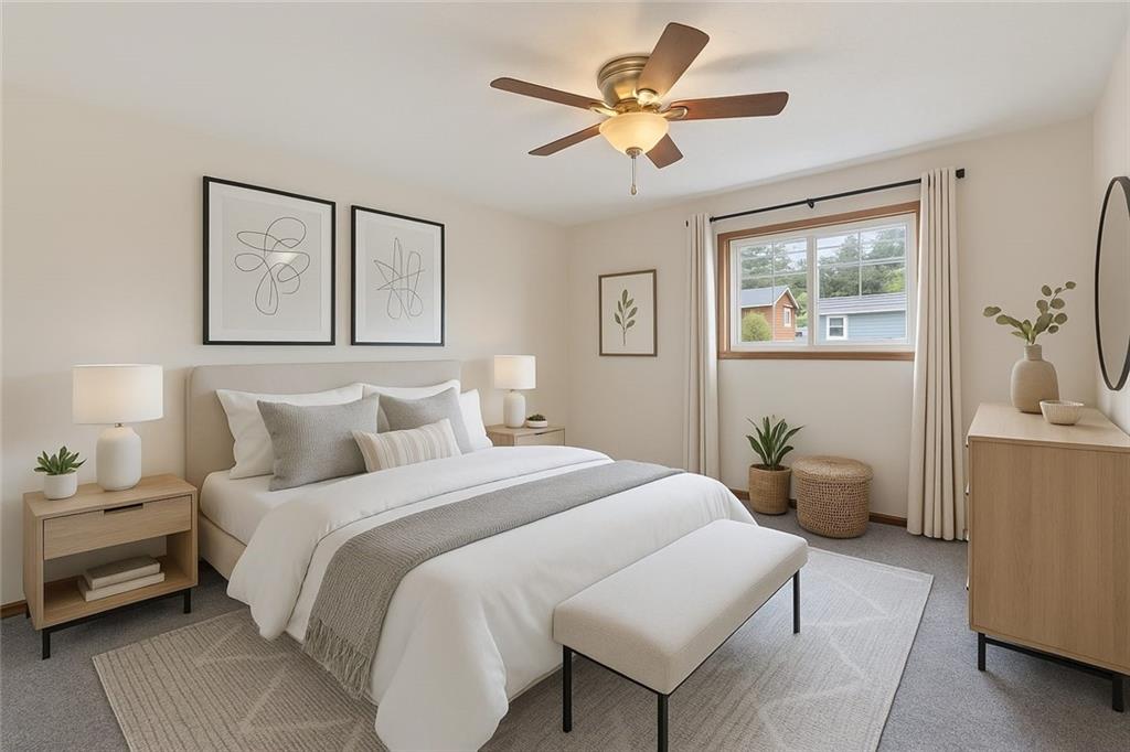 459 East Garden Road Pittsburgh, PA 15227 - Photo 16 of 33 a bedroom with a bed and a chandelier