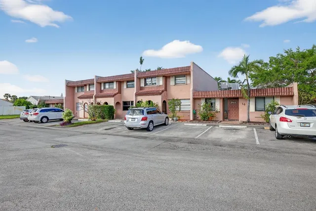 a view of a park with slide