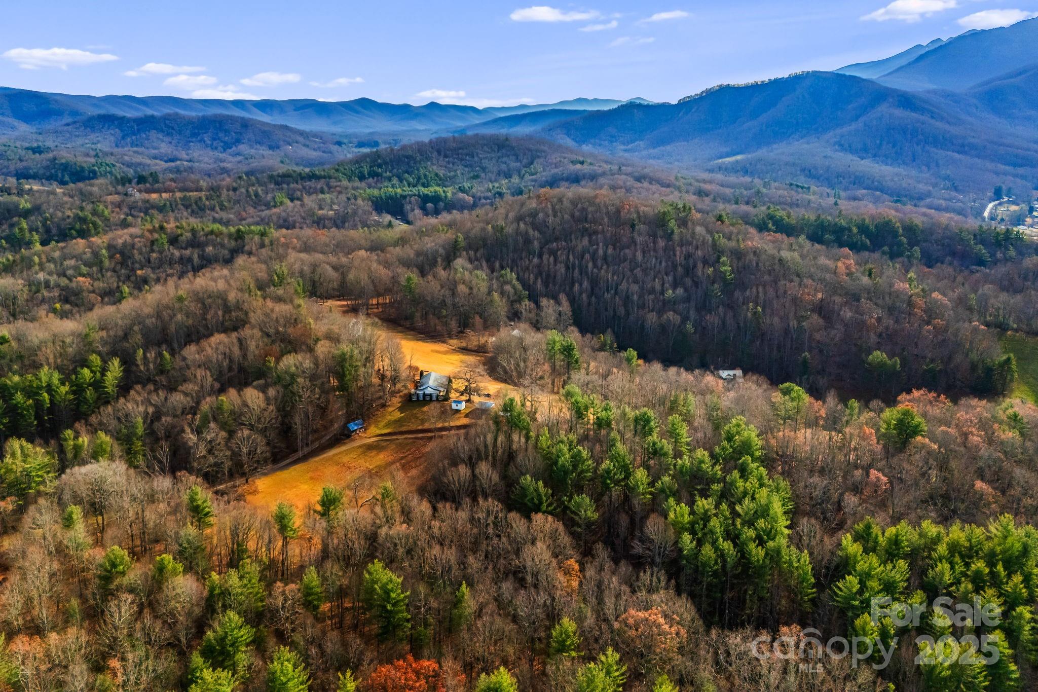 686 Sam Jones Road Burnsville, NC 28714 - Photo 41 of 41 a view of a lush green hillside and a houses