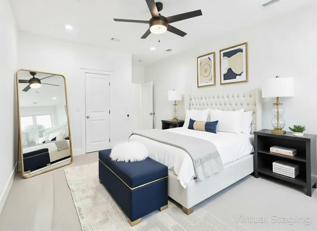 511 Richardson Street Athens, TX 75751 - Photo 27 of 40 Bedroom featuring recessed lighting, ceiling fan, and carpet floors