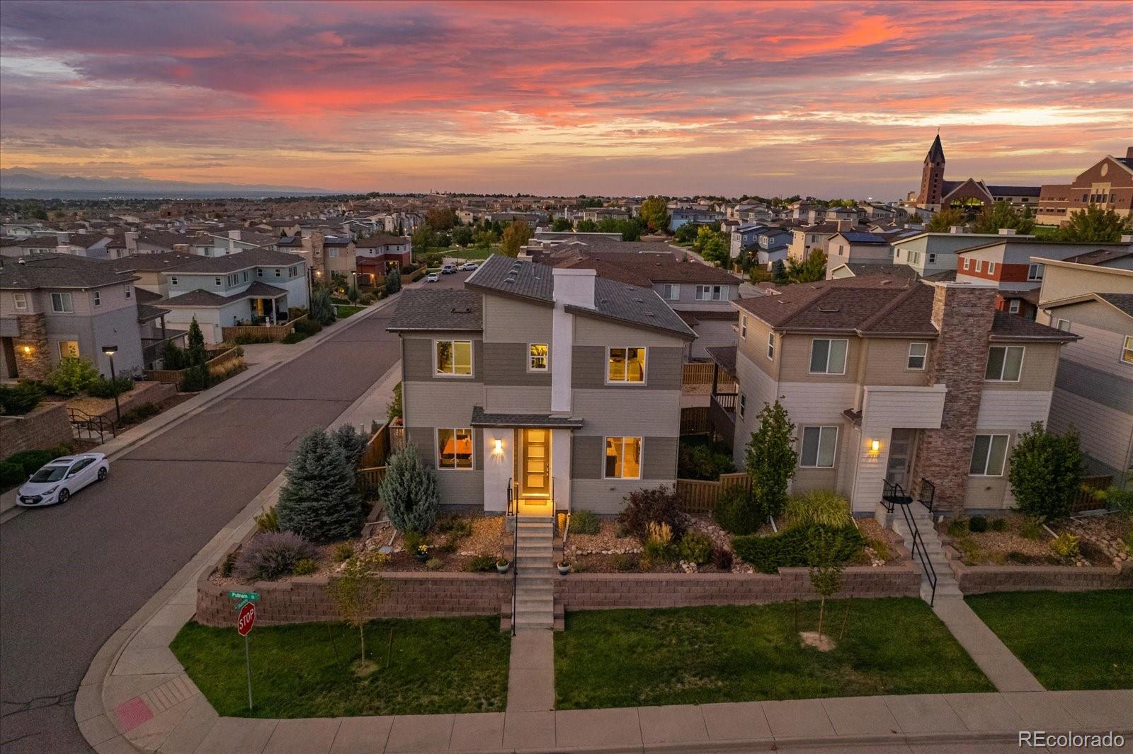 a view of a city & street