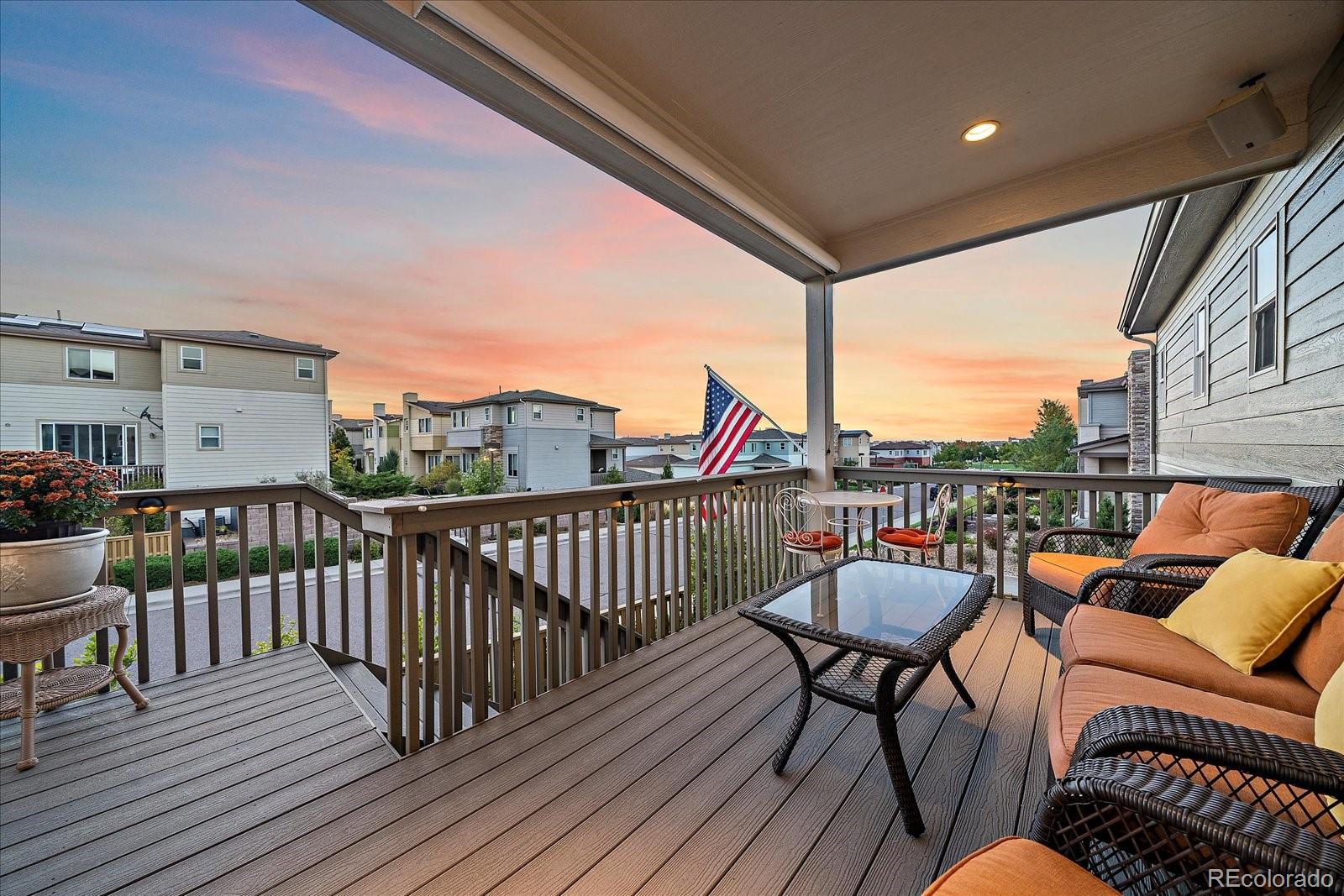 9717 Dunning Circle Highlands Ranch, CO 80126 - Photo 29 of 38 a view of a balcony with furniture