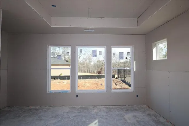 an empty room with a window