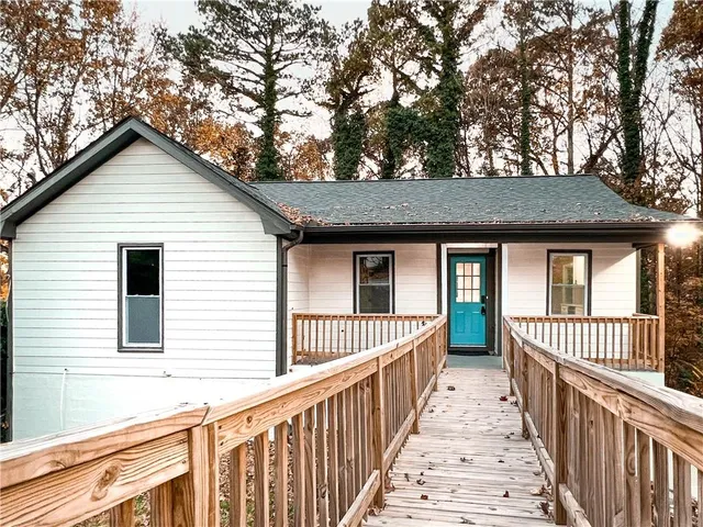 a view of a house with a balcony