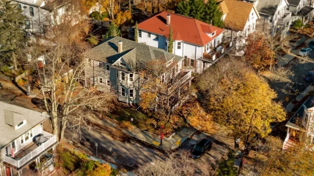 an aerial view of multiple house