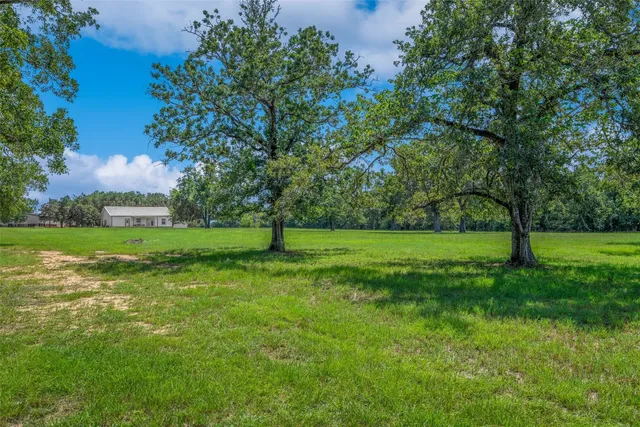 a view of a golf course with a lake